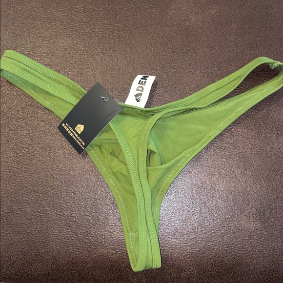 Den Loungewear Olive Green Deep Pouch Thong - Picture 4 of 5